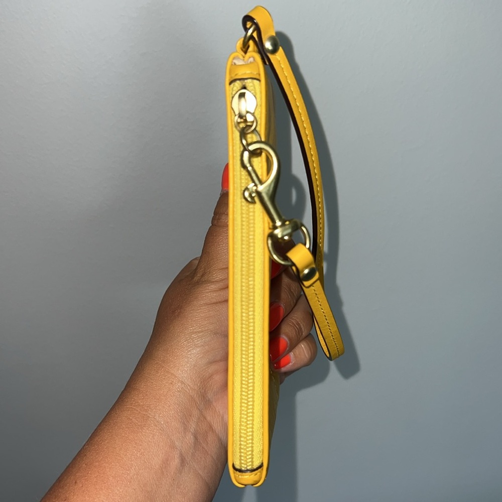 Coach Yellow Leather Clutch Wristlet - Picture 6 of 13